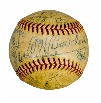 1960 MLB Alumni Signed Baseball (26 Signatures including Terry ,Carey and Schalk)